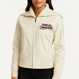 Harley-Davidson Women's Cream Embroidered Jacket XS